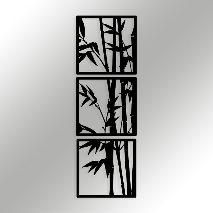 Wallity Tuyunju Escultura de Pared de Metal Negra